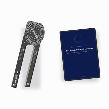 Was du bekommst: der Gradia Gehrungswinkelmesser plus das Gradia Handbuch im Wert von 17,95 Euro