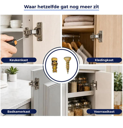 Wo dasselbe Loch noch sitzt: Küchenschrank, Kleiderschrank, Badschrank und Vorratsschrank